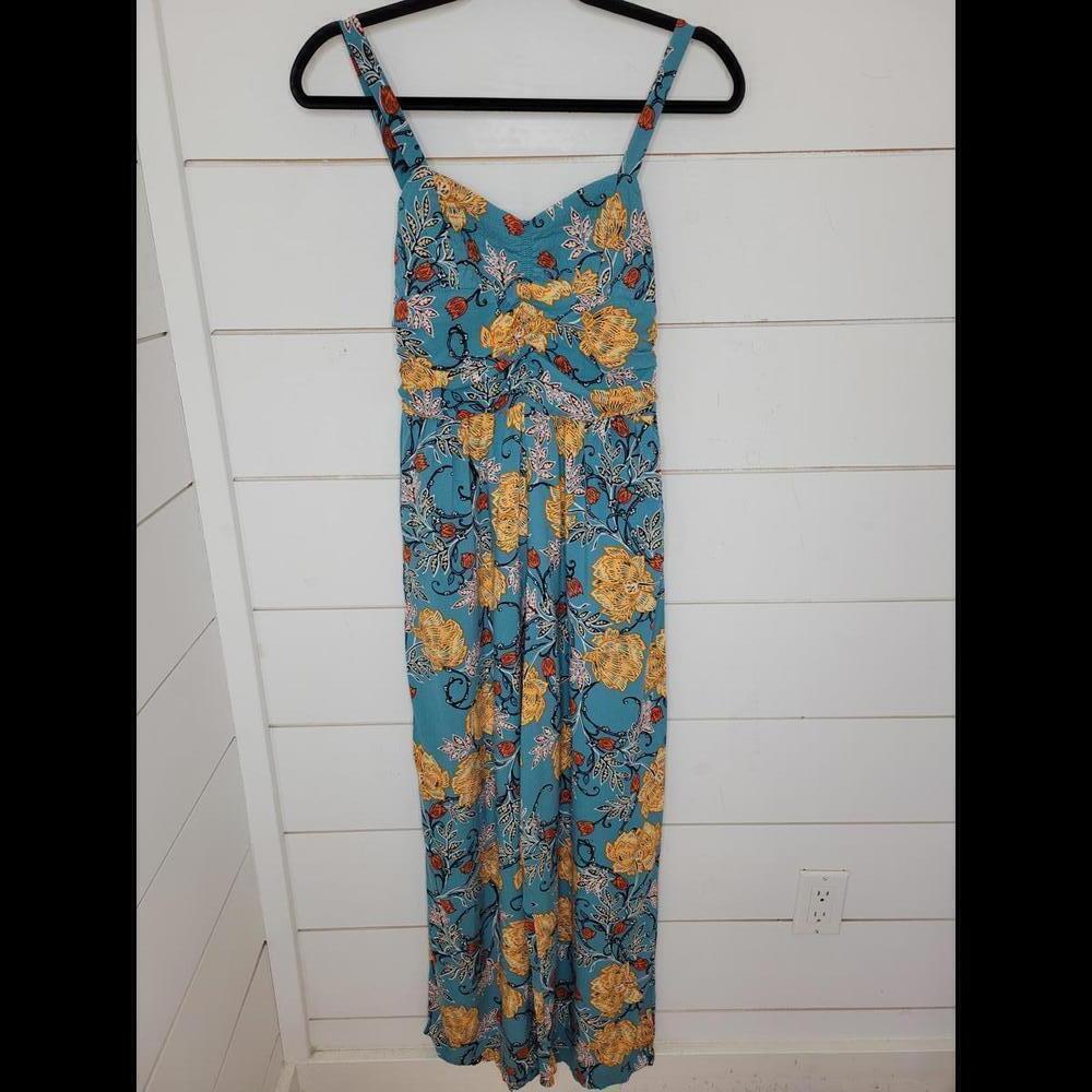BOG Collection small (?) Blue & yellow floral jumpsuit jumper